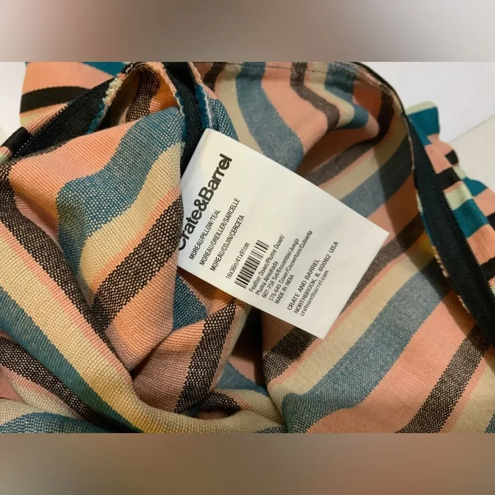 New Crate&Barrel 16”x36” Pillow Cover